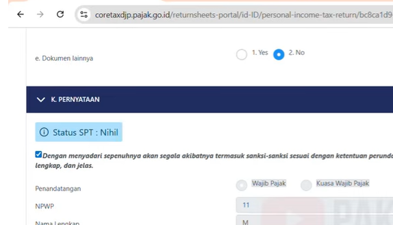 SPT Kurang Bayar atau Lebih Bayar Bisa Jadi Nihil Pakai Cara Ini di Coretax