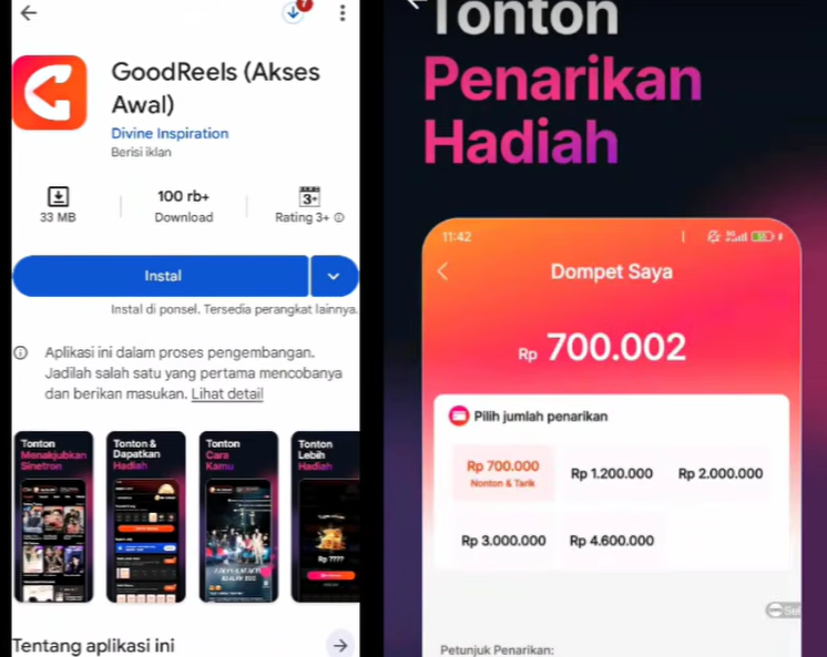 Cara Menarik Uang di GoodReels ke DANA Rp700 Ribu, Apakah Benar Bisa Cair?