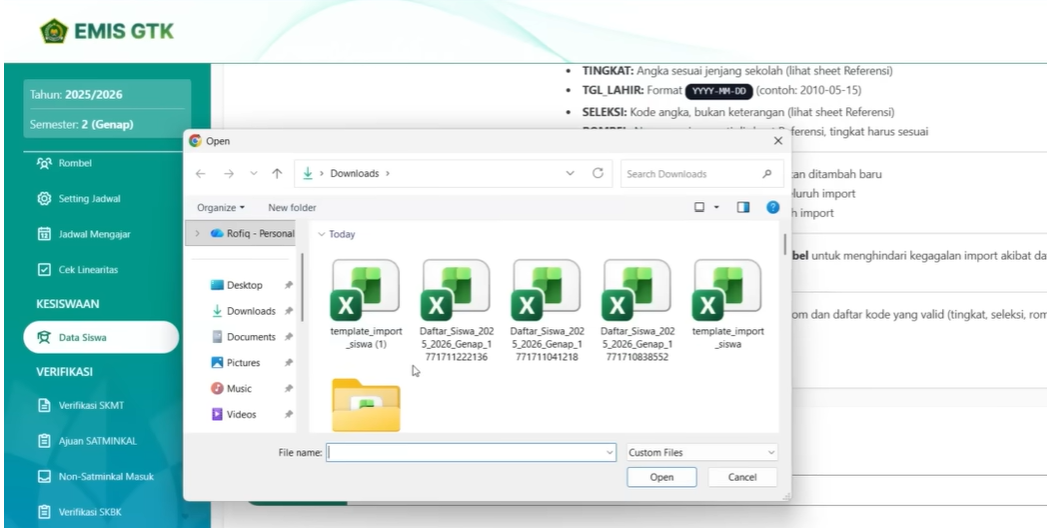 Cara Login, Generate Akun PTK, dan Import Data Siswa di EMIS GTK IMP Terbaru 2026