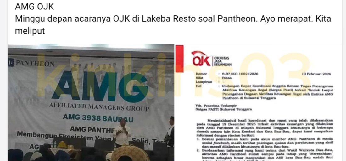 AMG Pantheon Disorot OJK, Dugaan Investasi Ilegal Kian Menguat