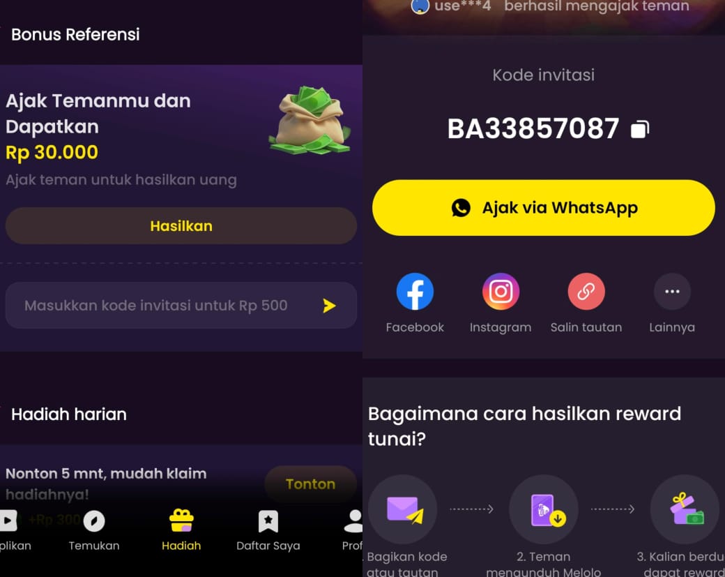 Daftar Kode Invitasi Melolo Terbaru Hari Ini 2026 Masih Fresh, Langsung Dapat Bonus Rp500