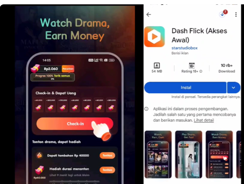 Apakah Dash Flick Terbukti Membayar? Apk Nonton Drama Saingan Melolo dan FreeReels