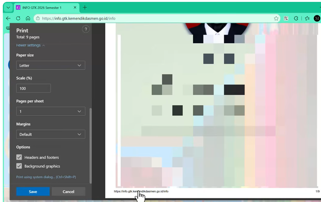 Cara Print Out Info GTK 2026 untuk Guru, Menyimpan File PDF dan Mencetak Data GTK