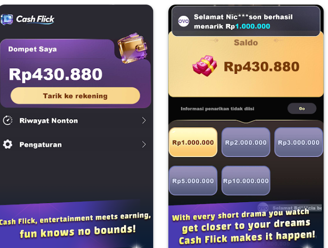 Cash Flick Apakah Terbukti Membayar? Review Penarikan Rp1 Juta