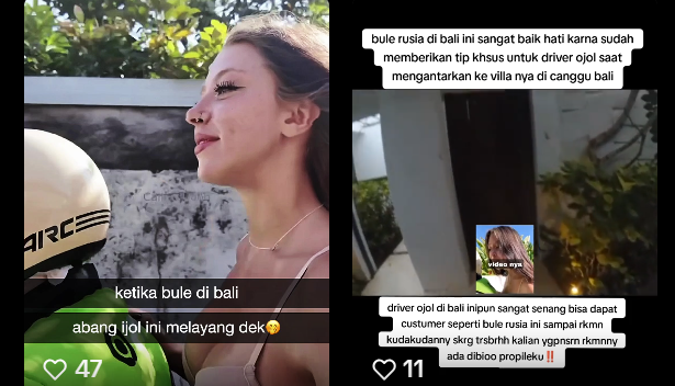 Slobyme vs Ojol Viral di Bali, Turis Rusia Ajak Driver Gojek Vlog Bareng Jadi Sorotan